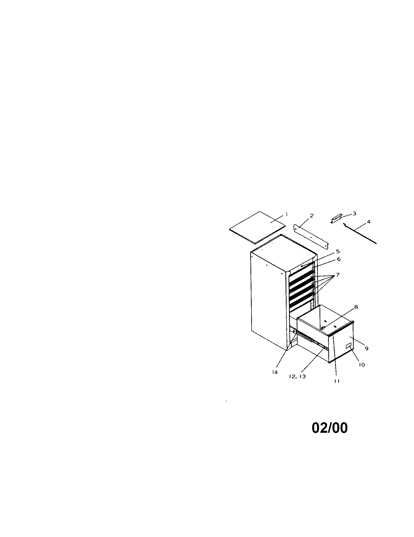 6 drawer professional side cabinet