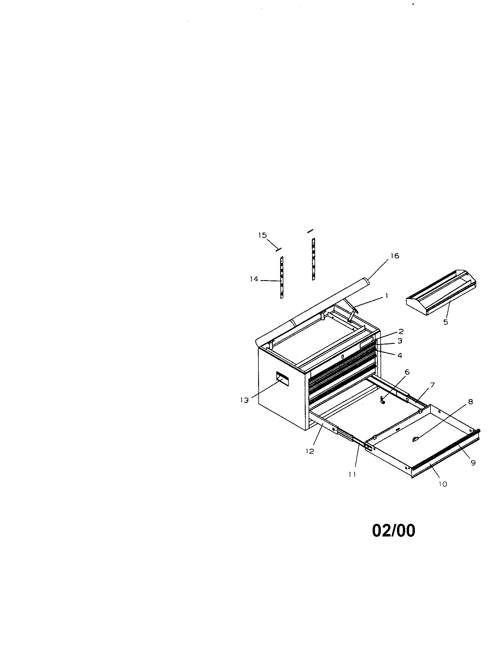 5 drawer ball bearing chest