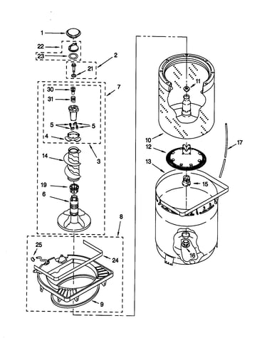 Agitator/basket/tub