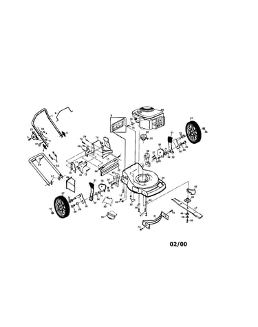 Power propelled rotary lawn mower