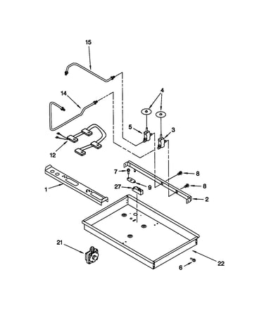 Burner box/gas valves/switches