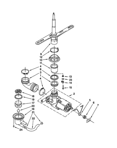 Pump and spray arm