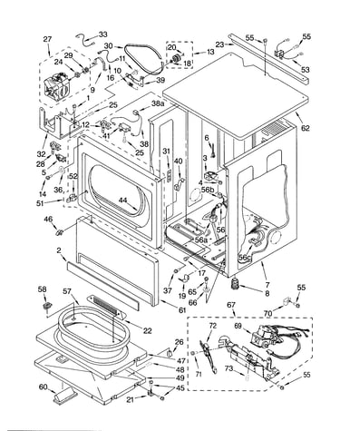 Upper cabinet and front panel