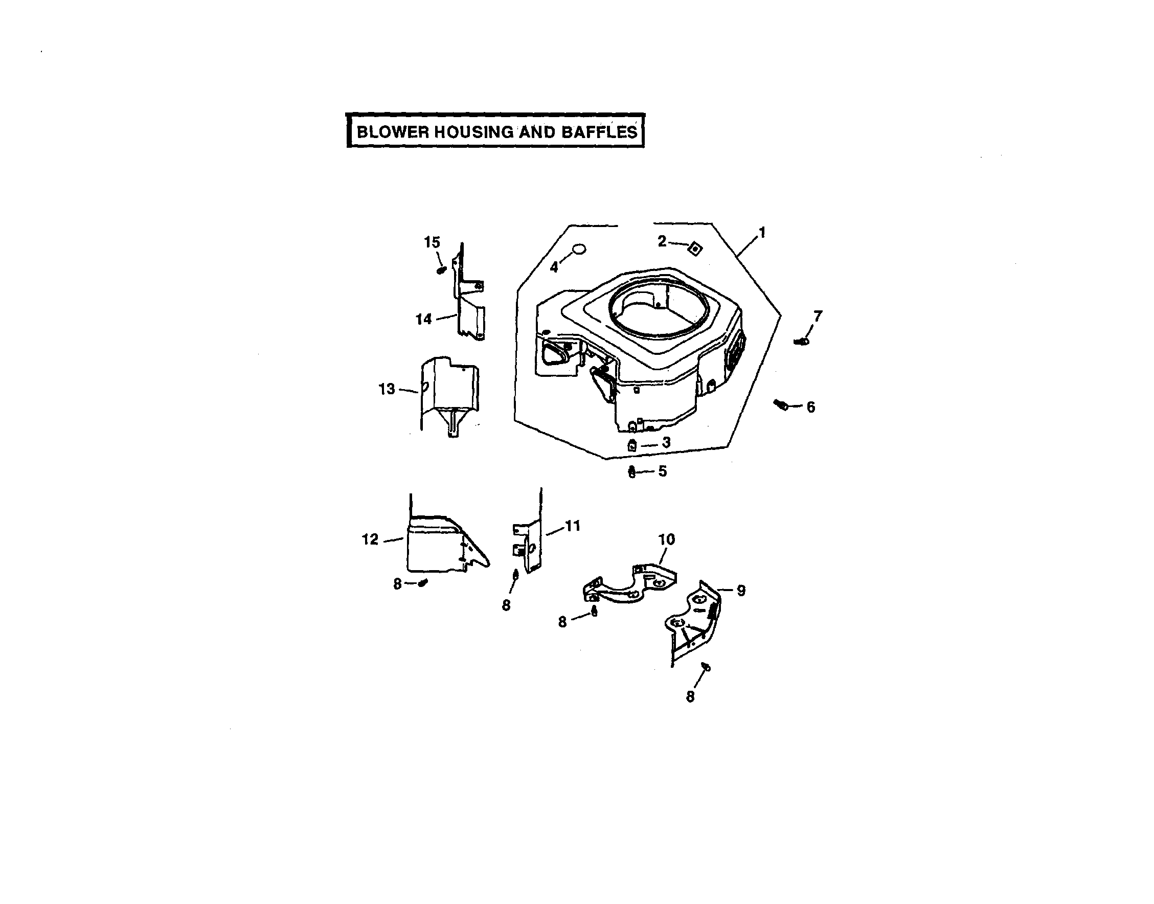 Blower housing and baffles