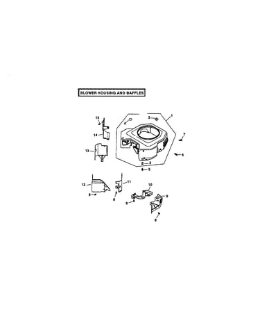 Blower housing and baffles