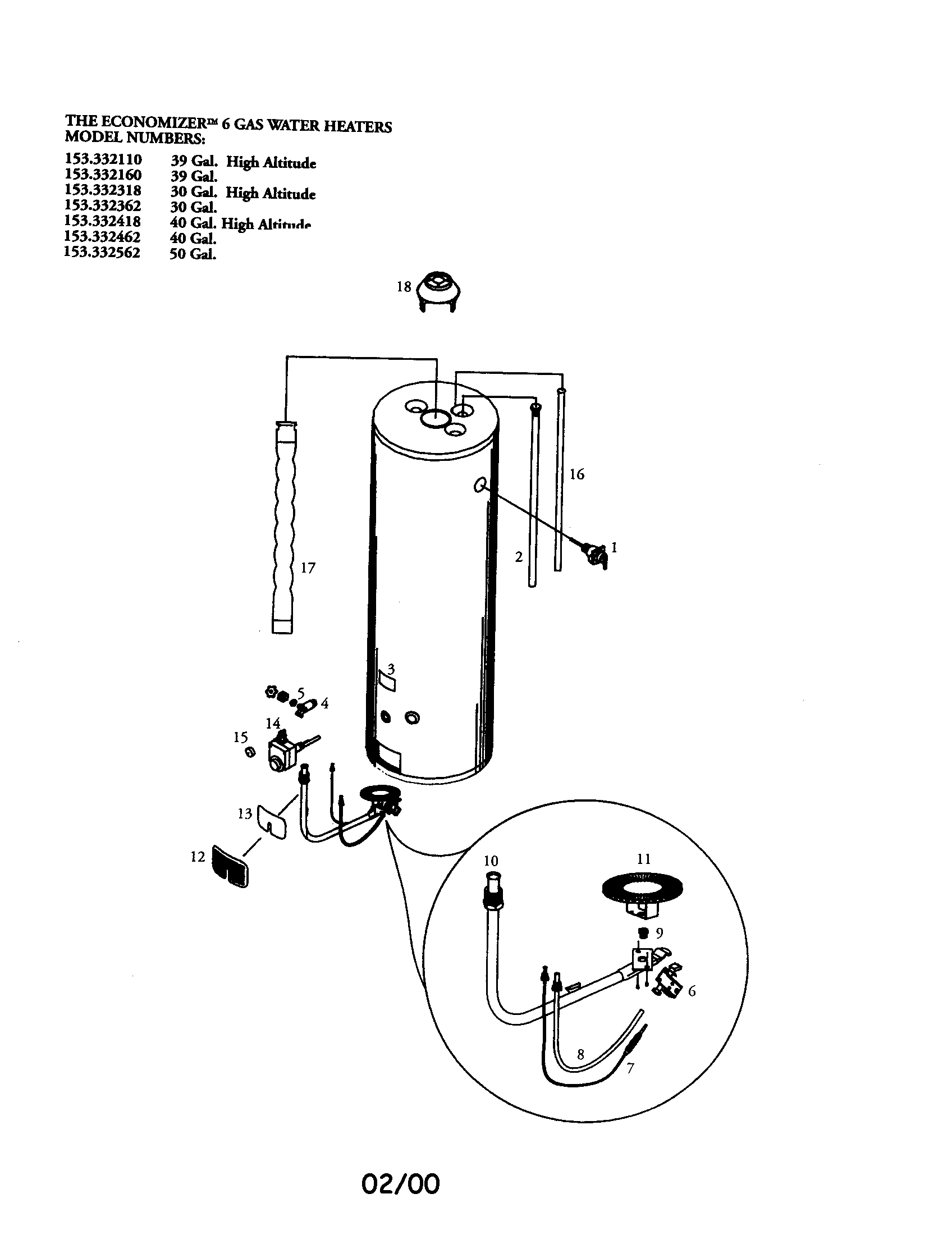 6 gas water heater
