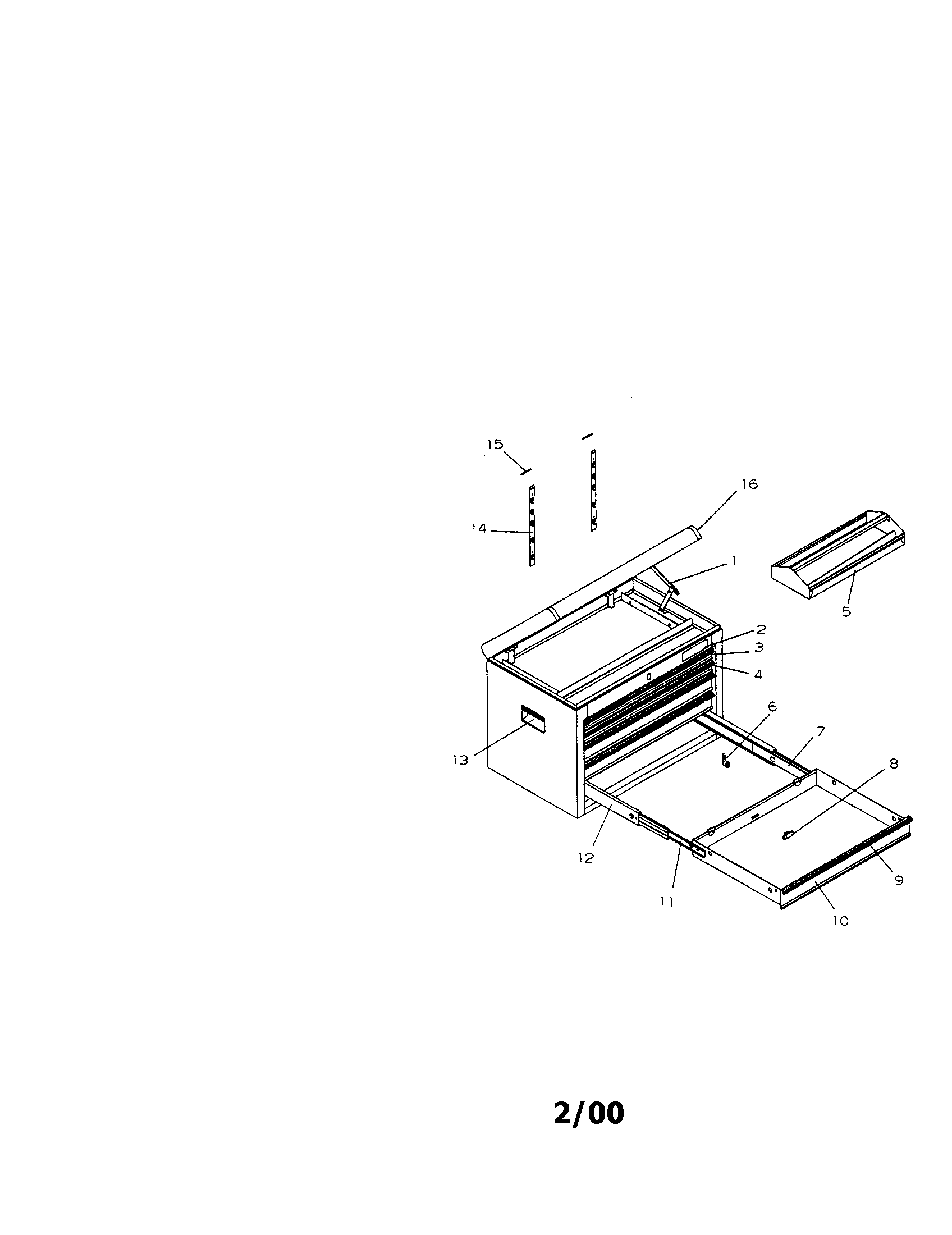 5 drawer ball bearing chest