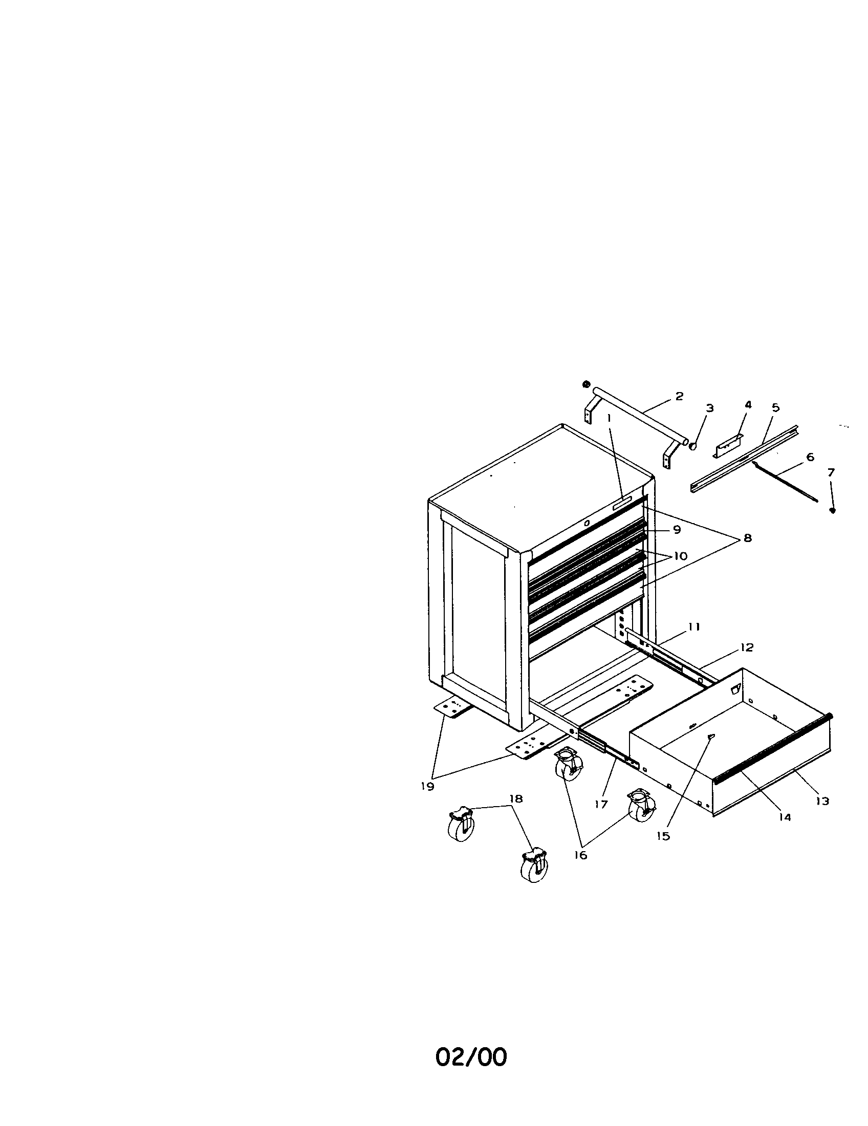 6-drawer ball bearing roll away
