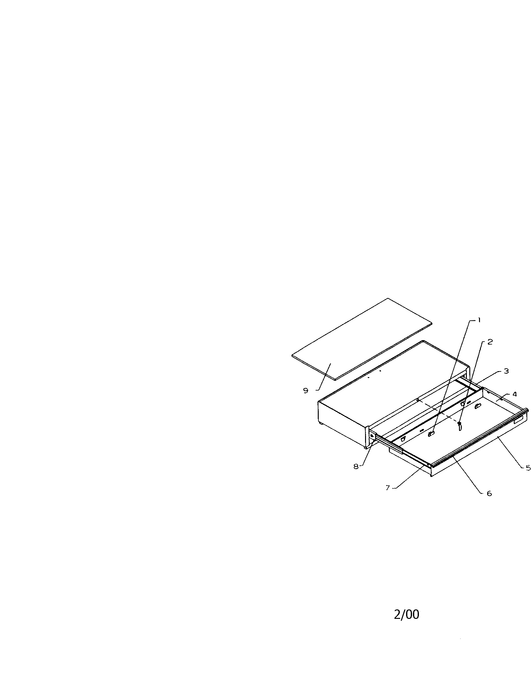 40" 1 drawer ball bearing step up