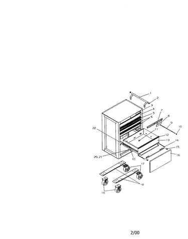 5 drawer ball bearing roll-away