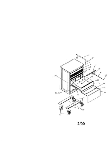 5 drawer ball bearing roll-away