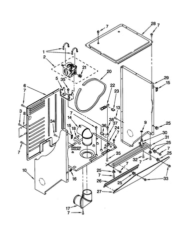 Dryer cabinet and motor