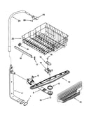 Upper dishrack and water feed