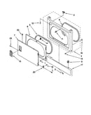 Dryer front panel and door