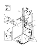 Dryer support and washer harness