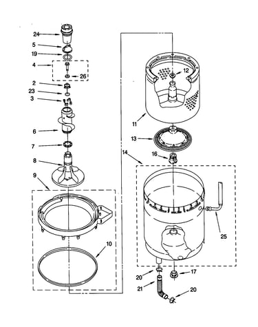 Agitator/basket/tub