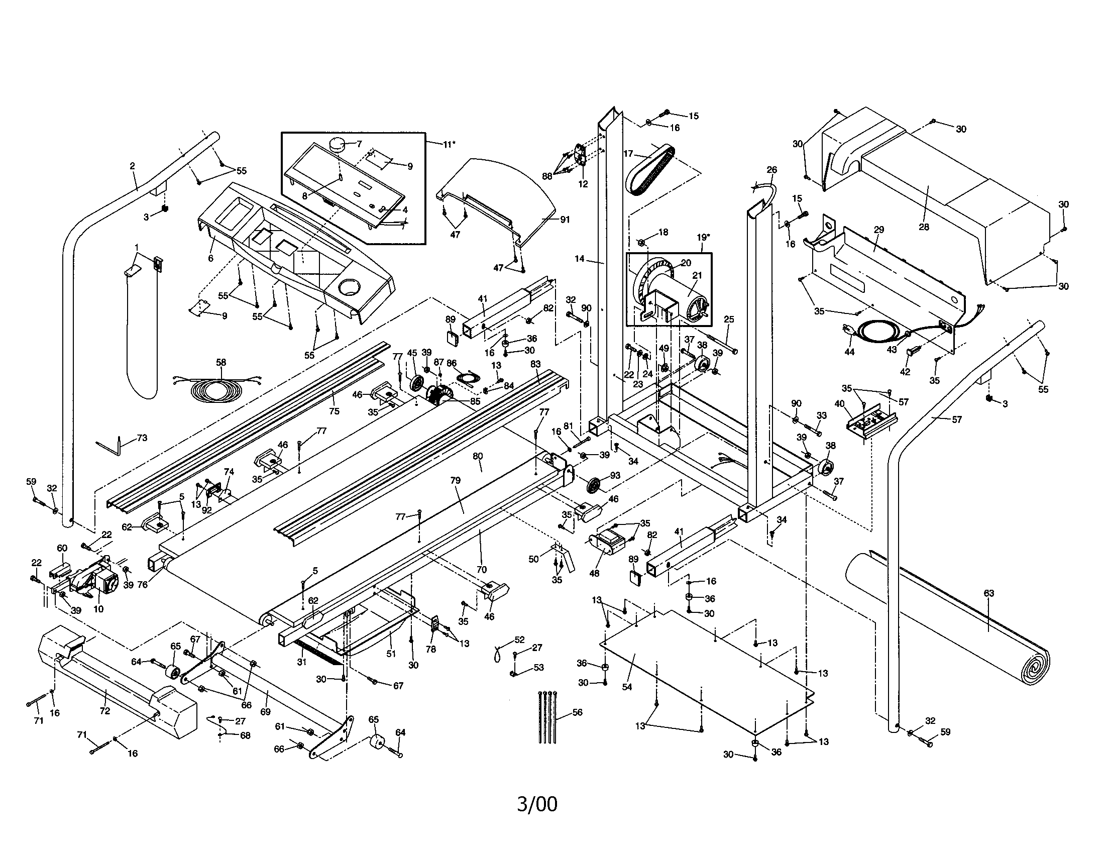 Treadmill frame
