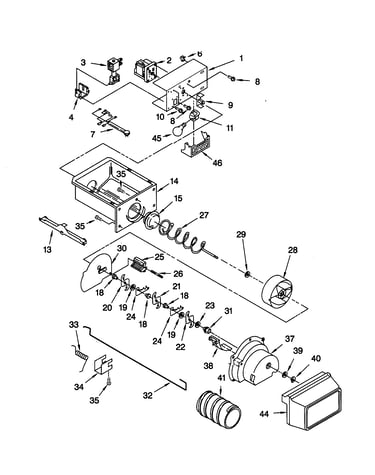 Motor and ice container