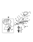 Shaft/spool-string/grass deflector