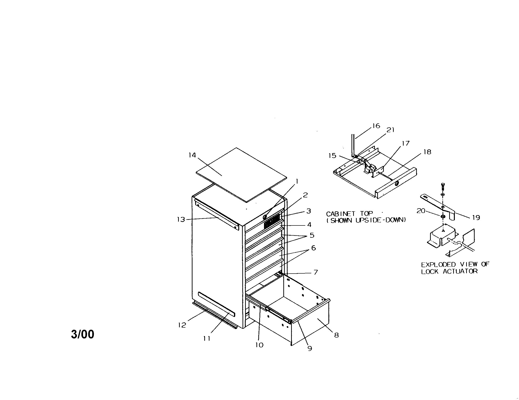 7 DRAWER SIDE CABINET