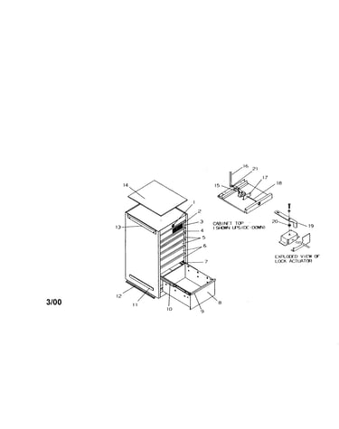 7 drawer side cabinet