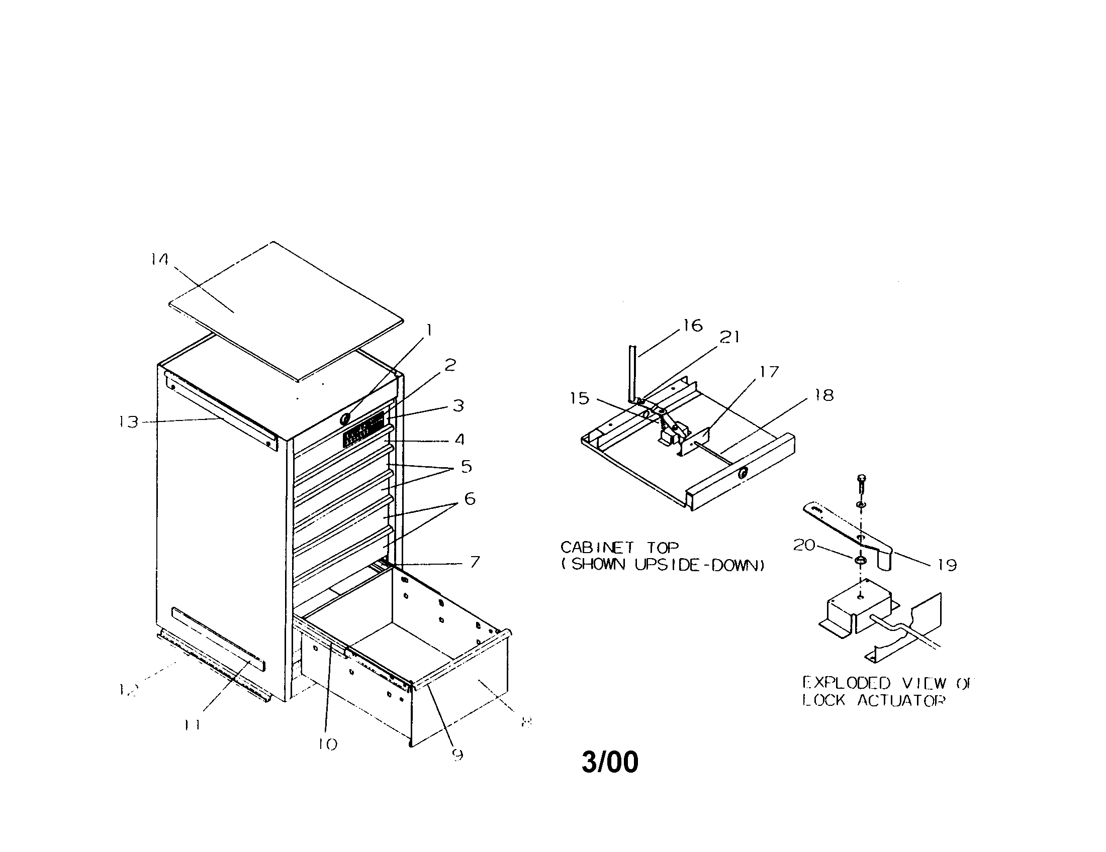 7 drawer side cabinet