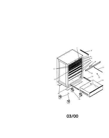 9 drawer professional roll-away