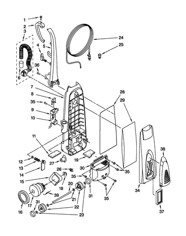 Dust compartment and motor