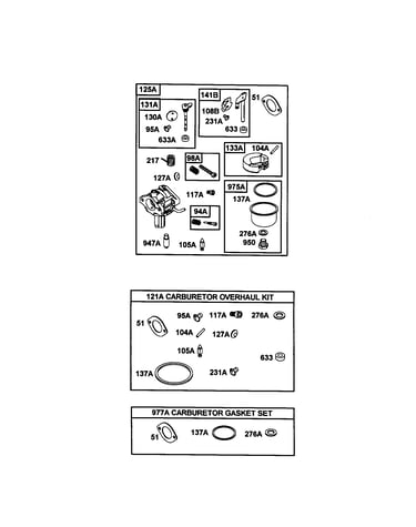Carburetor overhaul kit