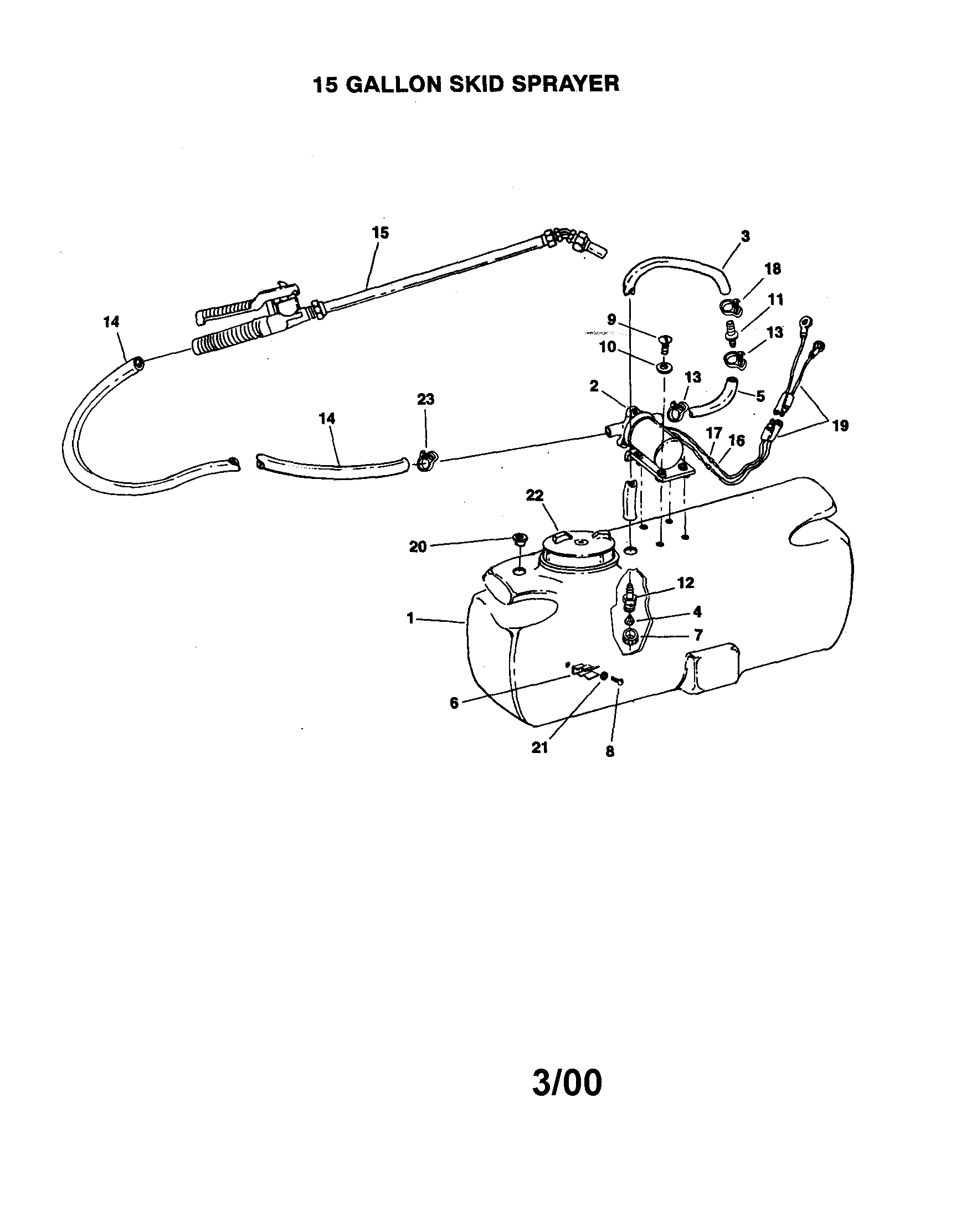 15 gallon skid sprayer