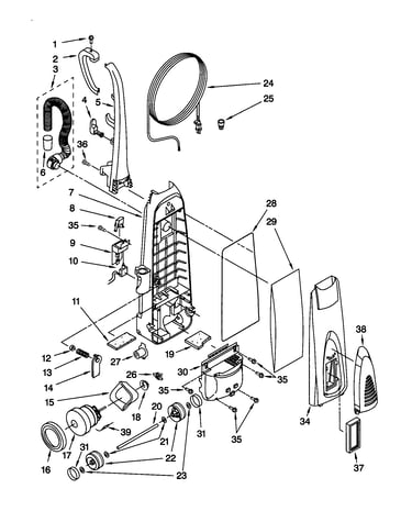 Dust compartment and motor