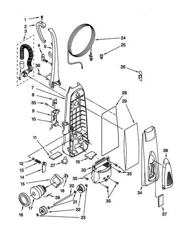Dust compartment and motor