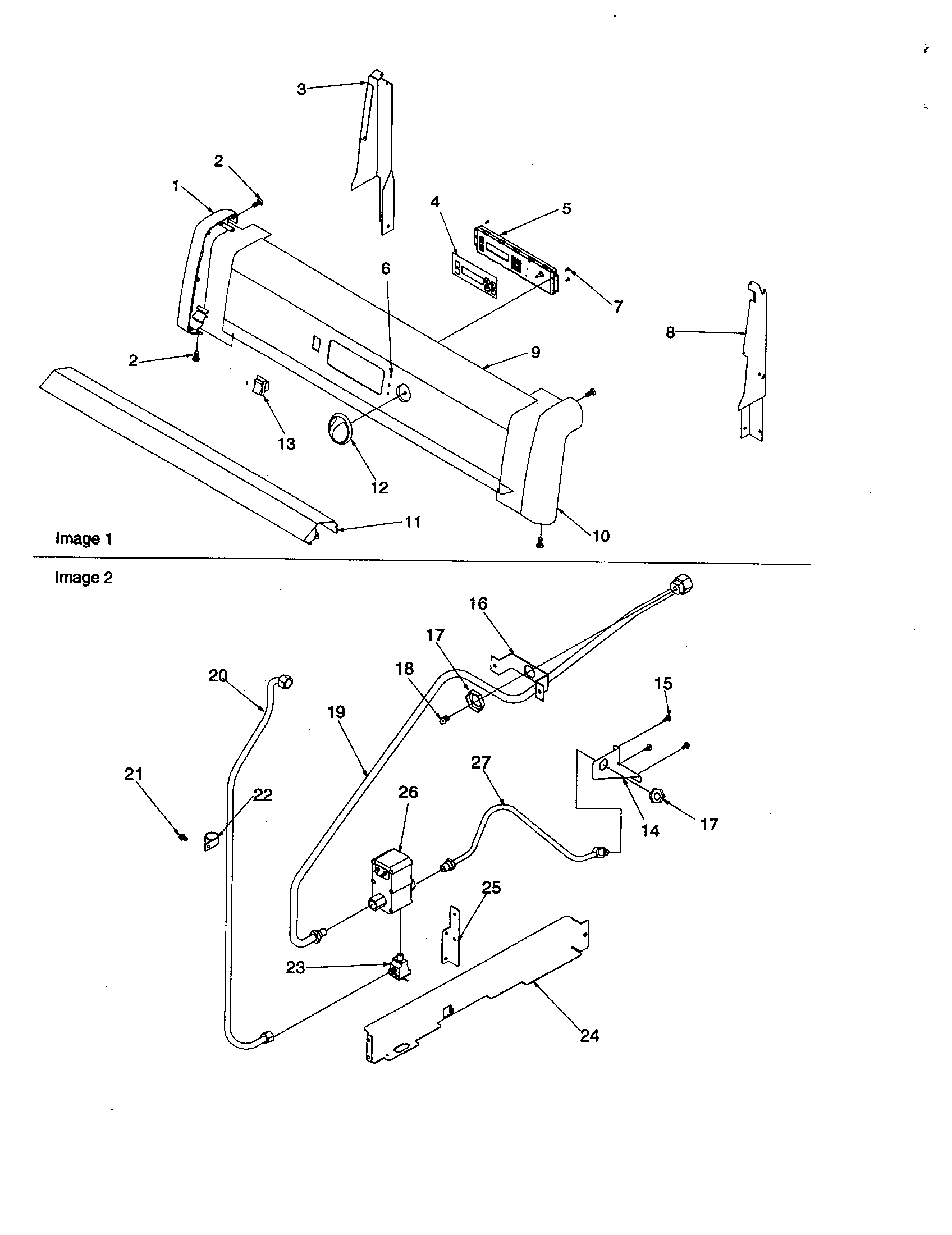 Backguard and gas supply