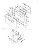 Oven door and storage