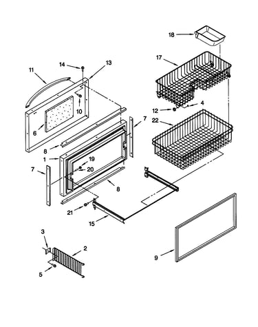 Freezer door and basket