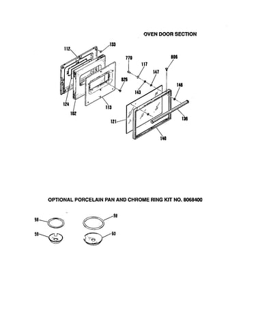 Oven door/porcelain pan-chrome kit