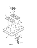 Cooktop, burner and grate