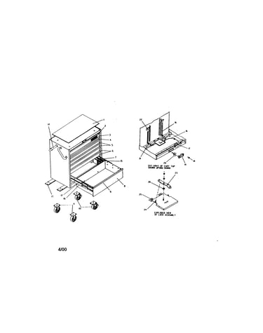 36" 7 drawer mobile tool cart