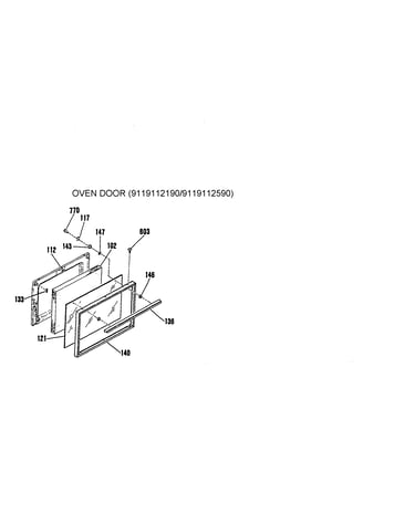 Oven door (9119112190/9119112590)