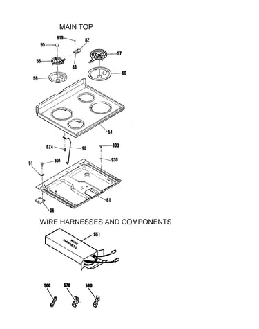 Maintop/wire harnesses/components