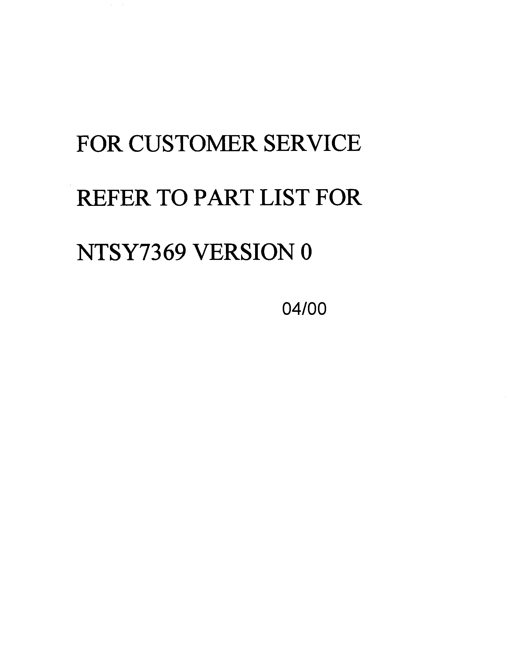 Manufacture's note