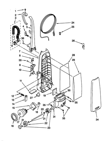 Dust compartment and motor