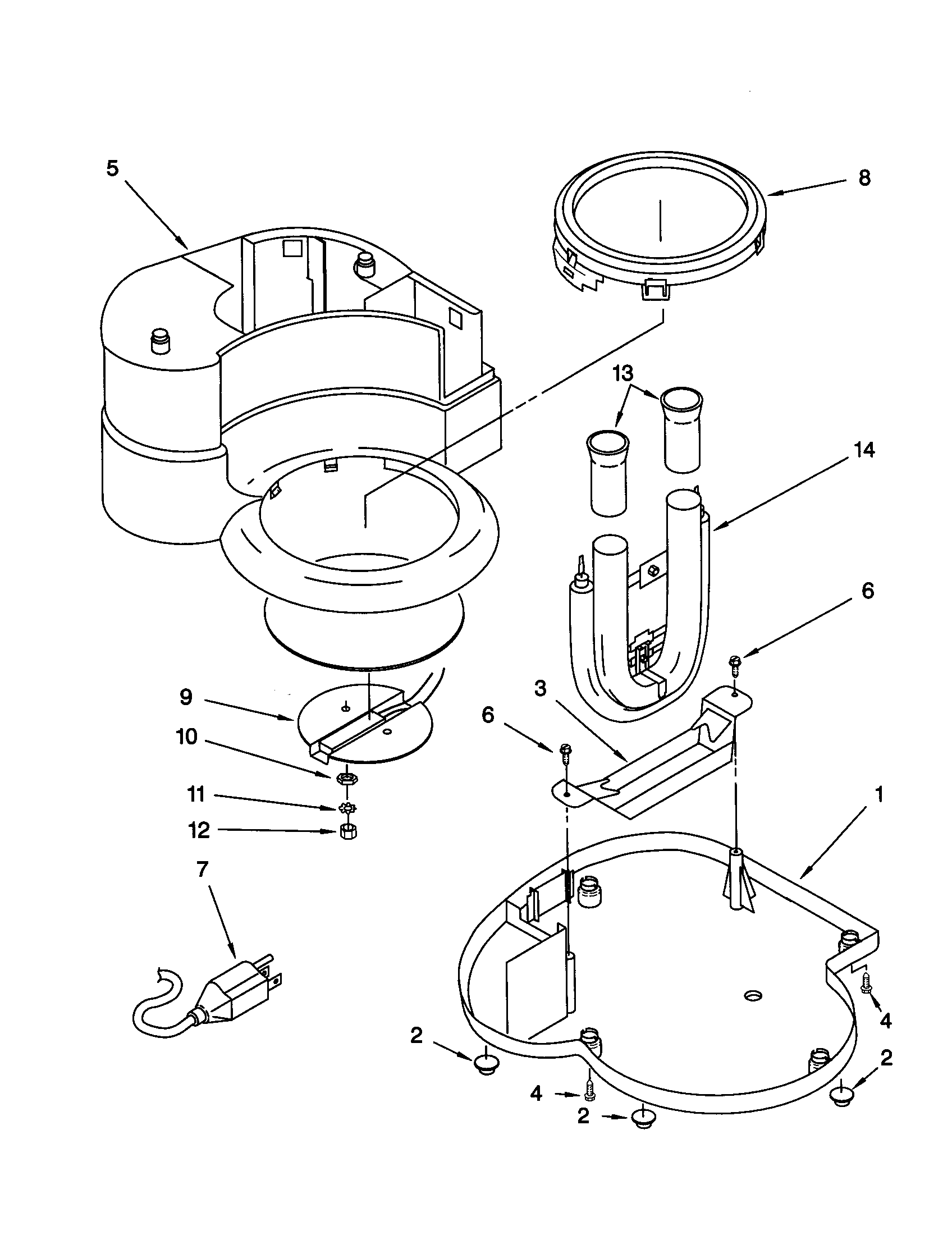 HEATER ELEMENT AND POWER CORD