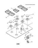 Cooktop, burner and grate