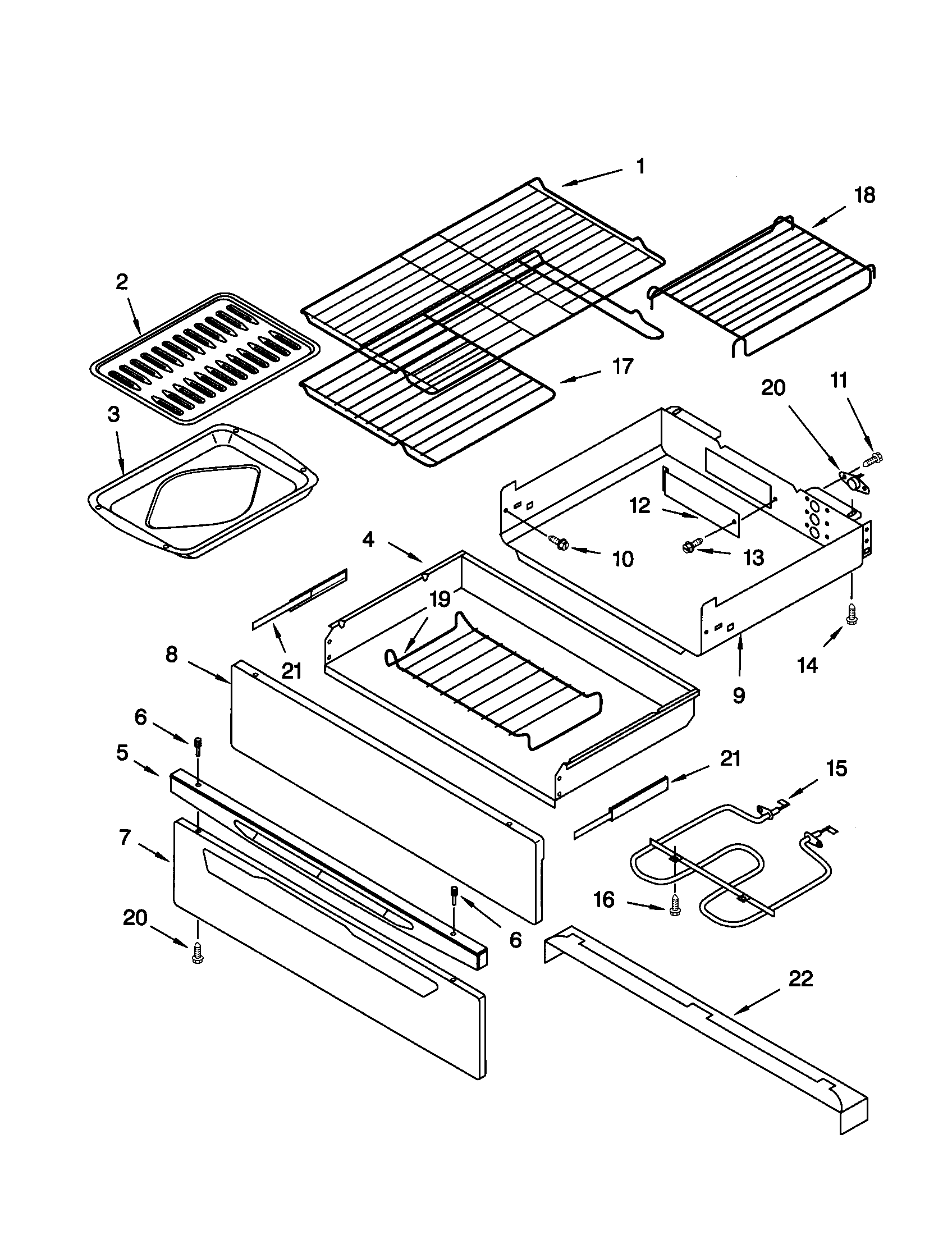 Warming drawer and broiler