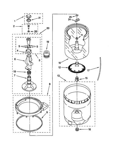 Agitator/basket/tub