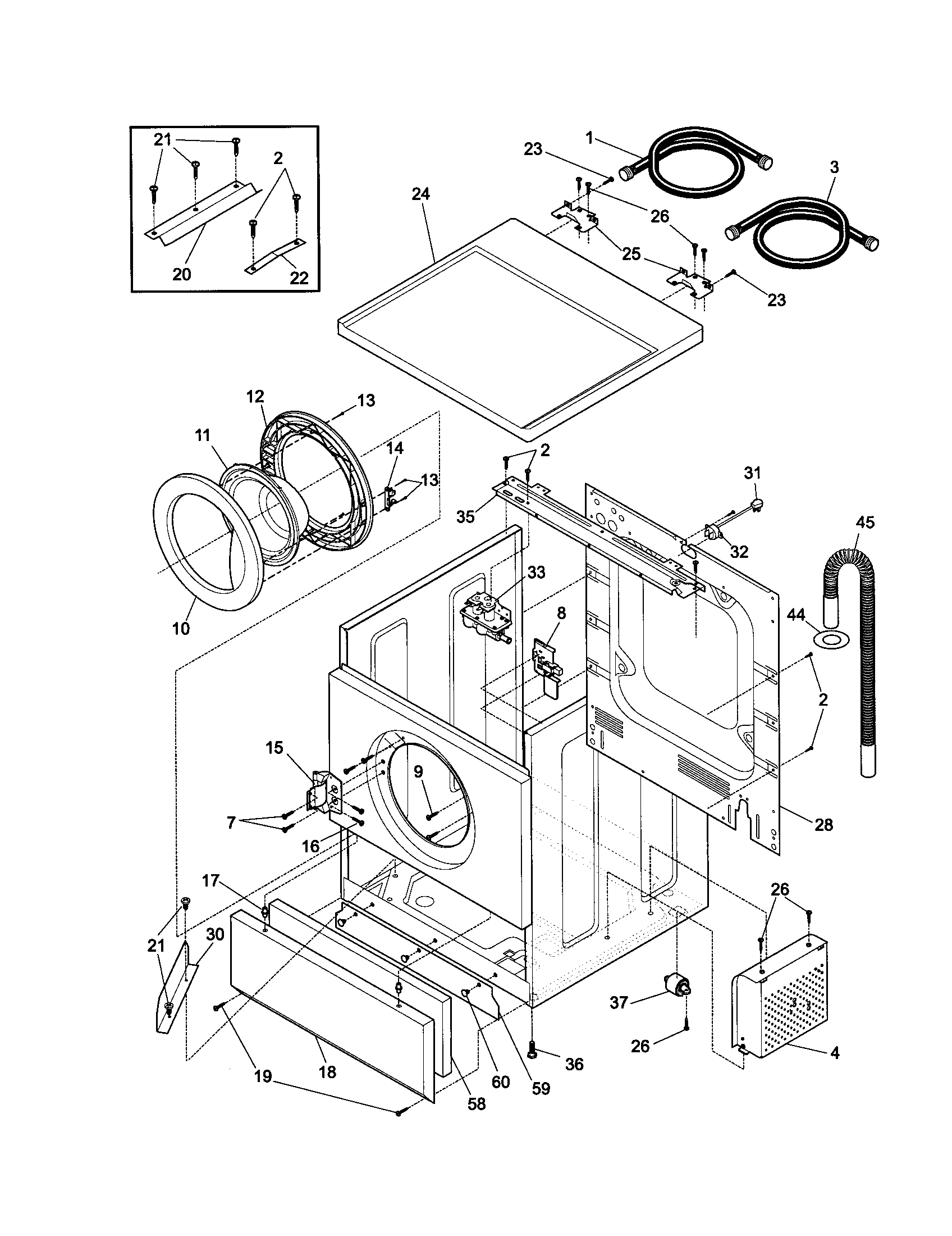 CABINET, DOOR AND TOP