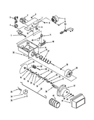 Motor and ice container