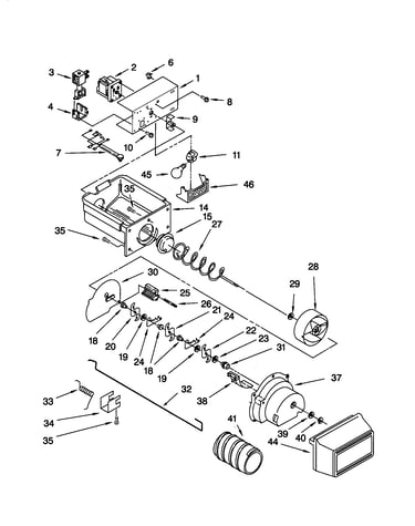 Motor and ice container