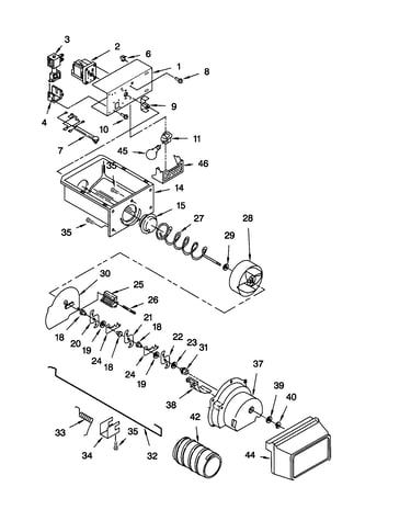 Motor and ice container